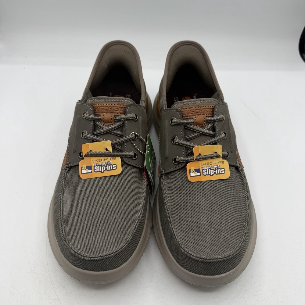 Skechers Hasting Niko Shoes Mens Sz 8.5 Brown Slip Ins Hands Free Sneaker 205212 - Picture 5 of 12